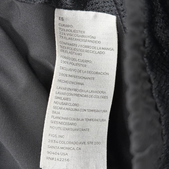 FIGS Technical Full Zip Sydney Performance Scrub Jacket Women's Large Black - Picture 4 of 6